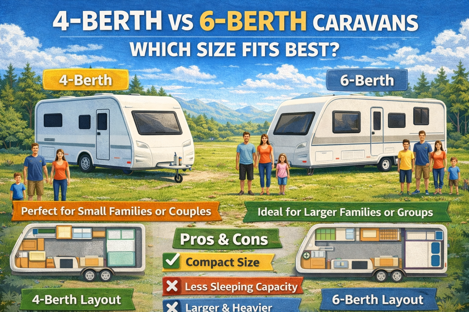 4‑Berth vs 6‑Berth Caravans: Which Size Fits Best?