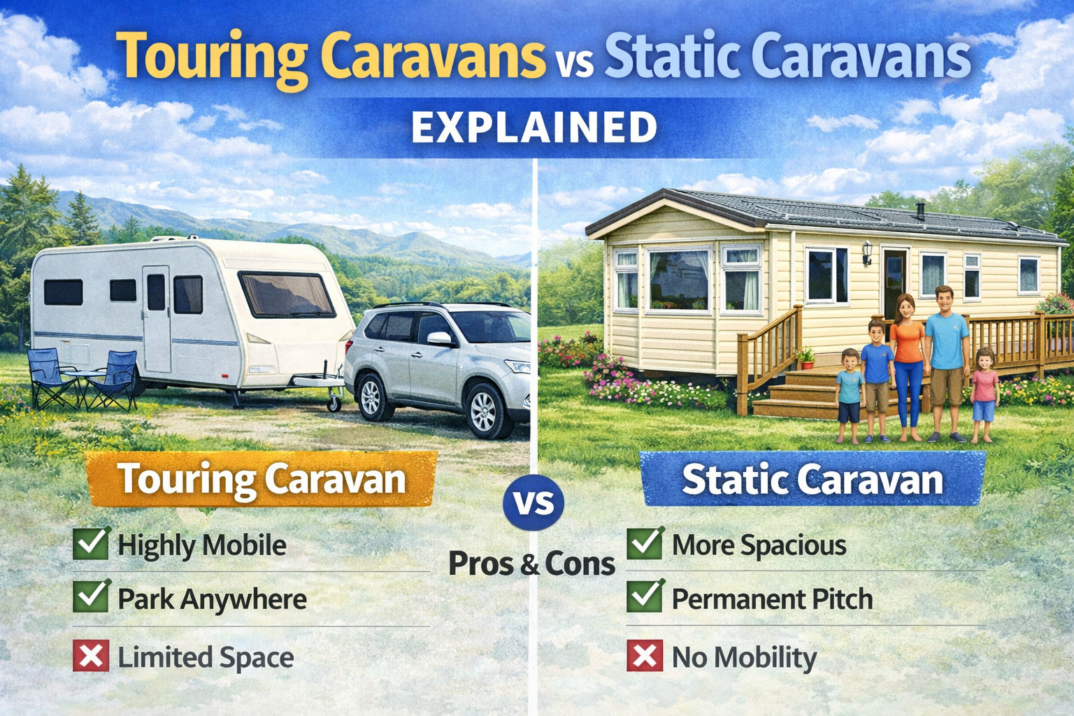 Touring Caravans vs Static Caravans Explained